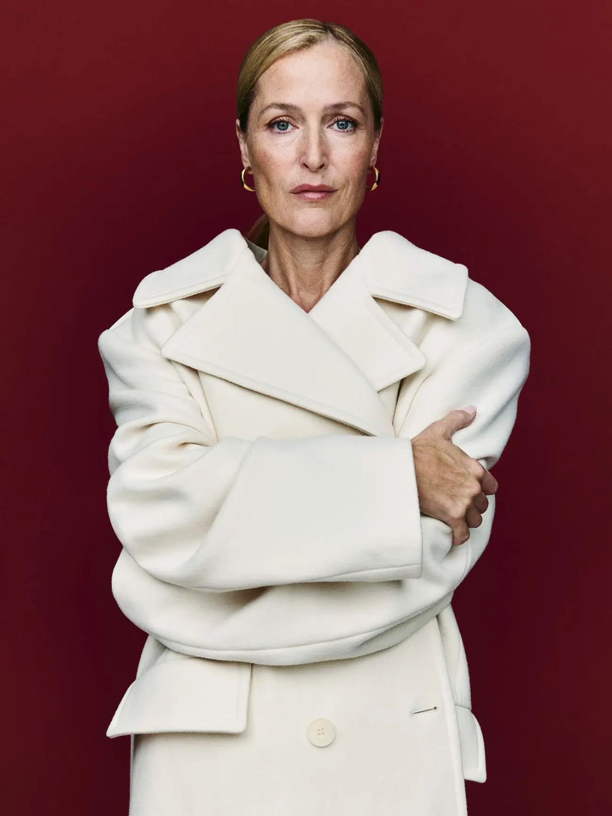 Stella McCartney White Double-Breasted Coat Minimal Fashion Editorials