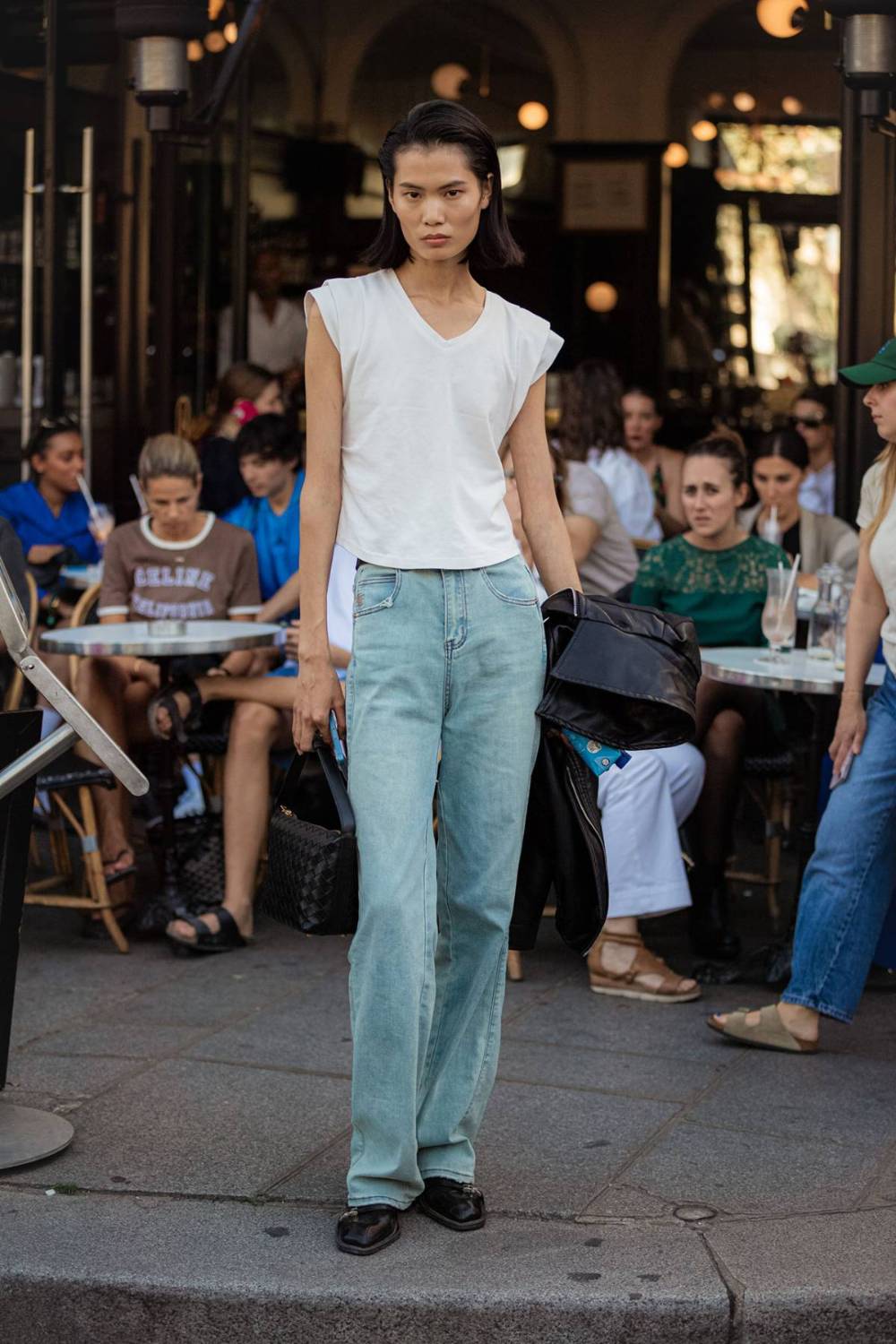 Haojie Qi Street Style at Paris Fashion Week Spring-Summer 2024