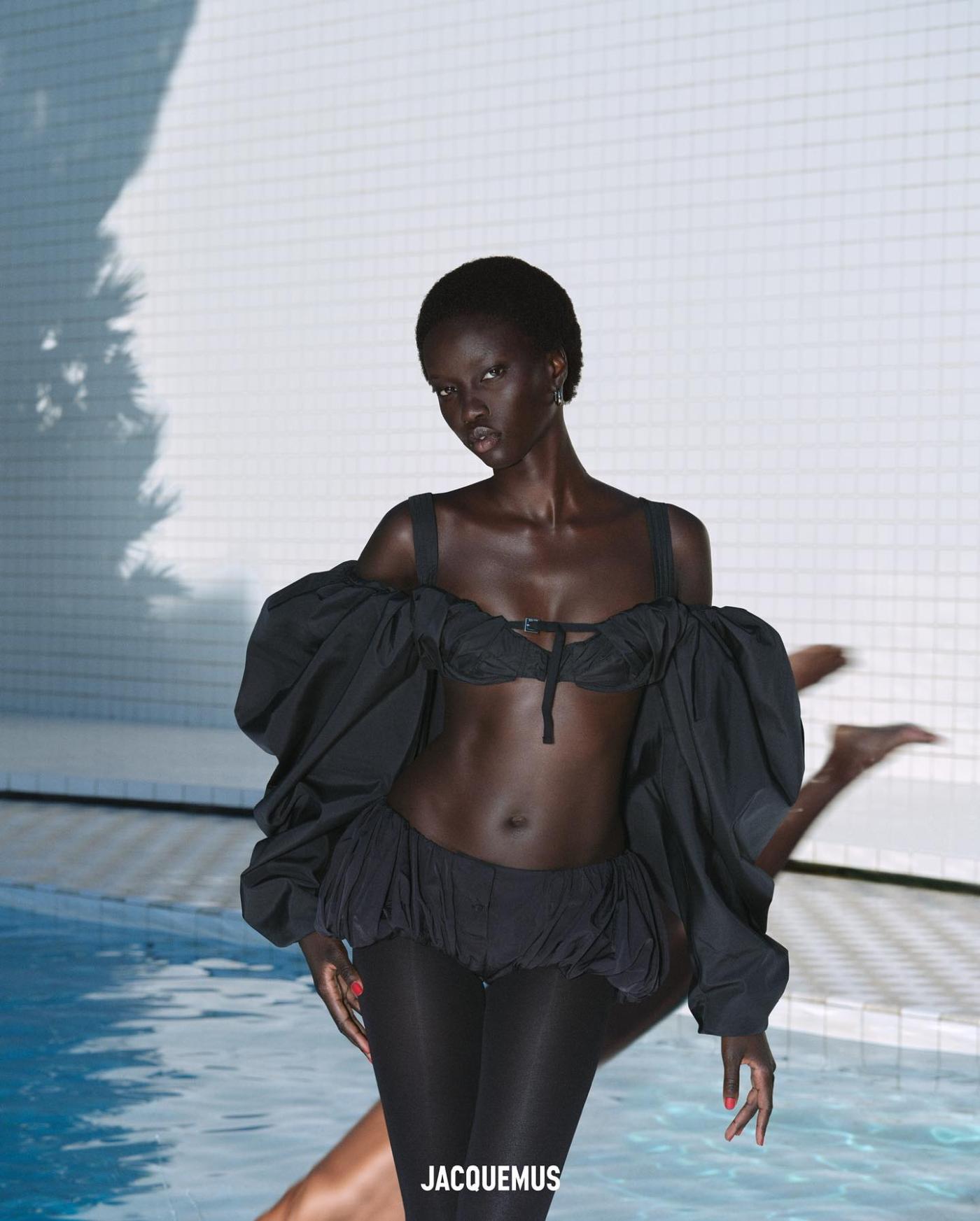 Le Soir: Anok Yai by Johnny Dufort for Jacquemus Le Chouchou Fall 2023 Ad Campaign