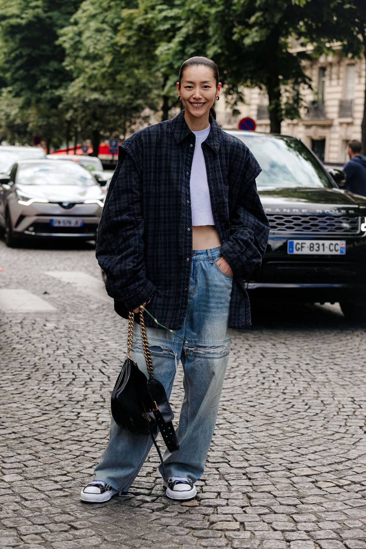 Liu Wen Balenciaga Outfit at Couture Fashion Week Fall-Winter 2023 in Paris