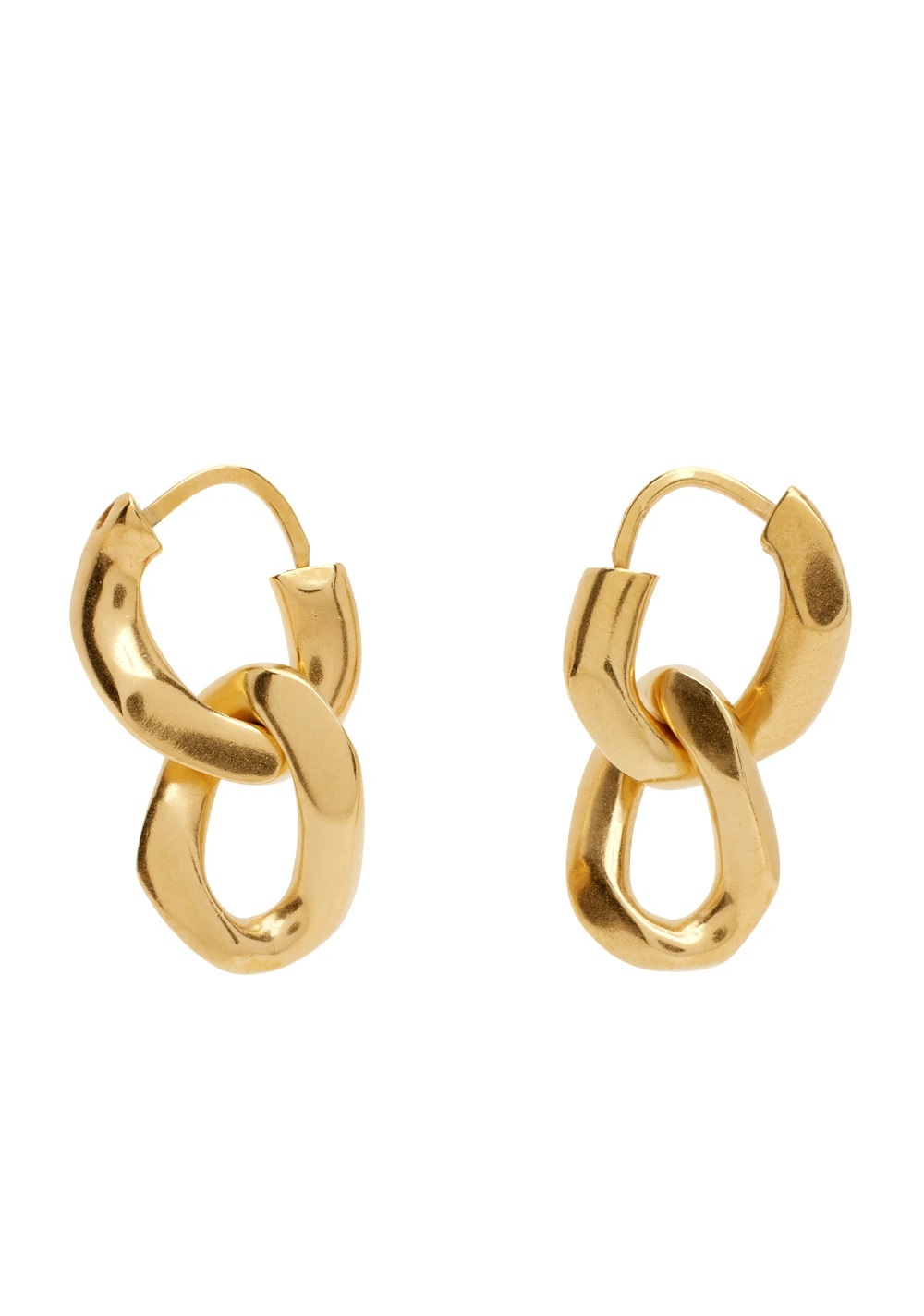 Maison Margiela Gold Double Curb Link Earrings  SSENSE