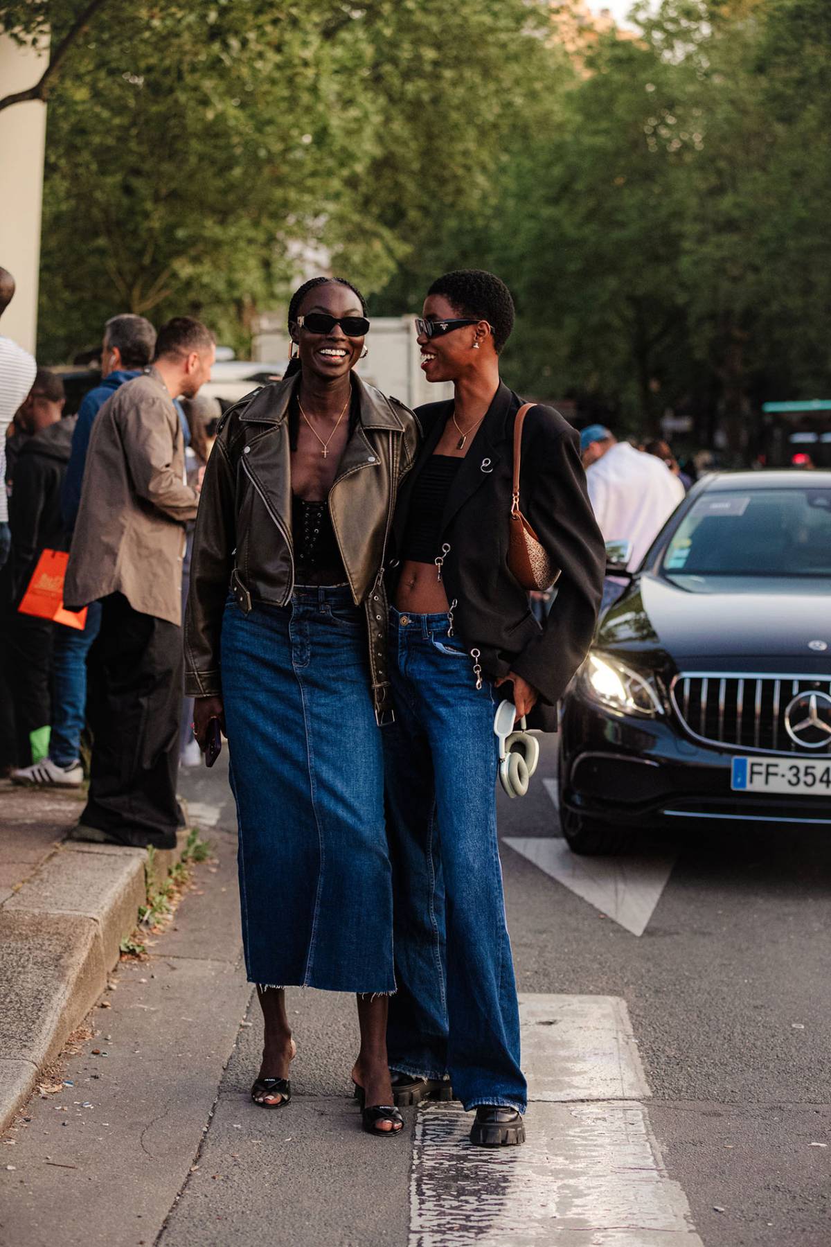 Nyagua Ruea & Victoria Fawole Outfit at Men's Fashion Week Spring-Summer 2024 in Paris