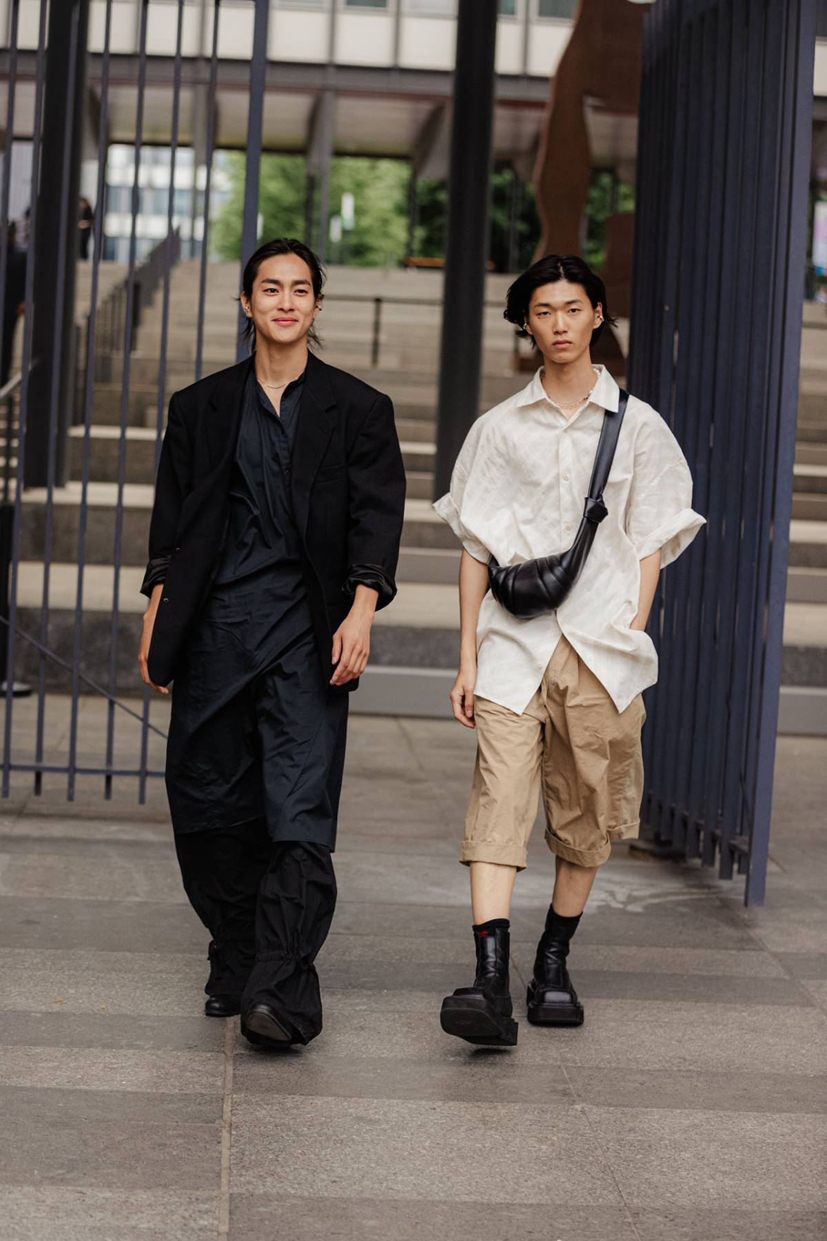 Taejun Hong & Jun Hong Street Style at Paris Fashion Week Spring-Summer 2024