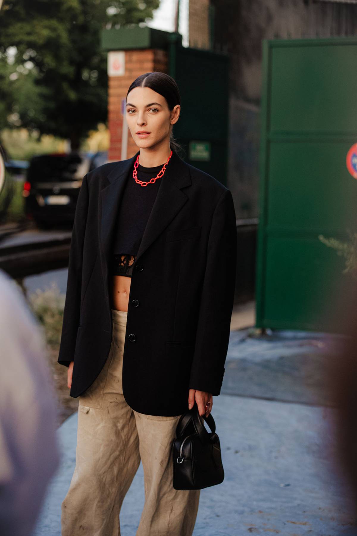 Vittoria Ceretti Outfit at Men's Fashion Week Spring-Summer 2024 in Paris