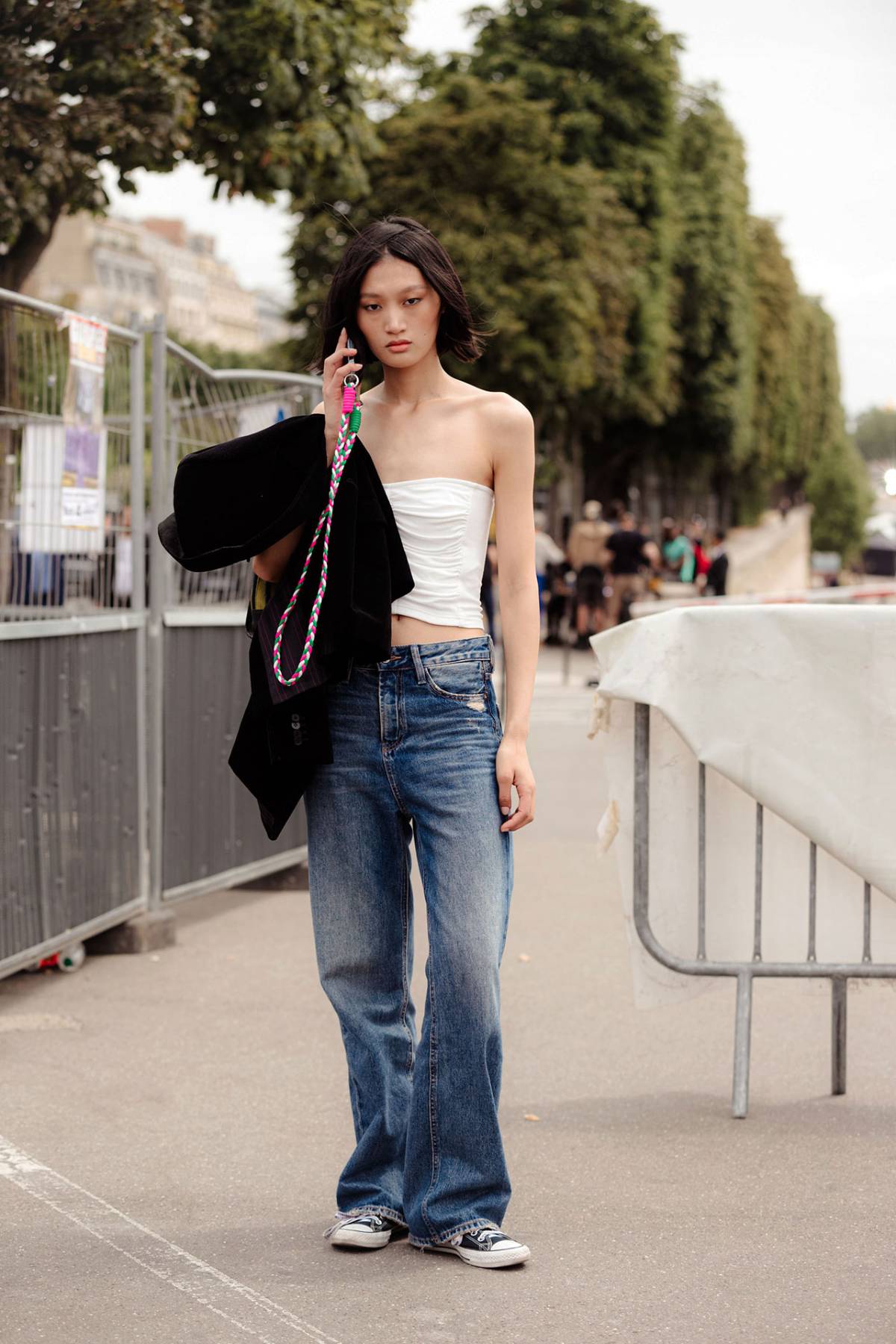 Yilan Hua Street Style at Couture Fashion Week Fall-Winter 2023