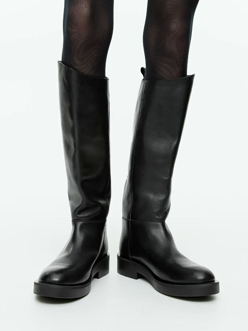Chunky Leather Boots - Black - ARKET GB