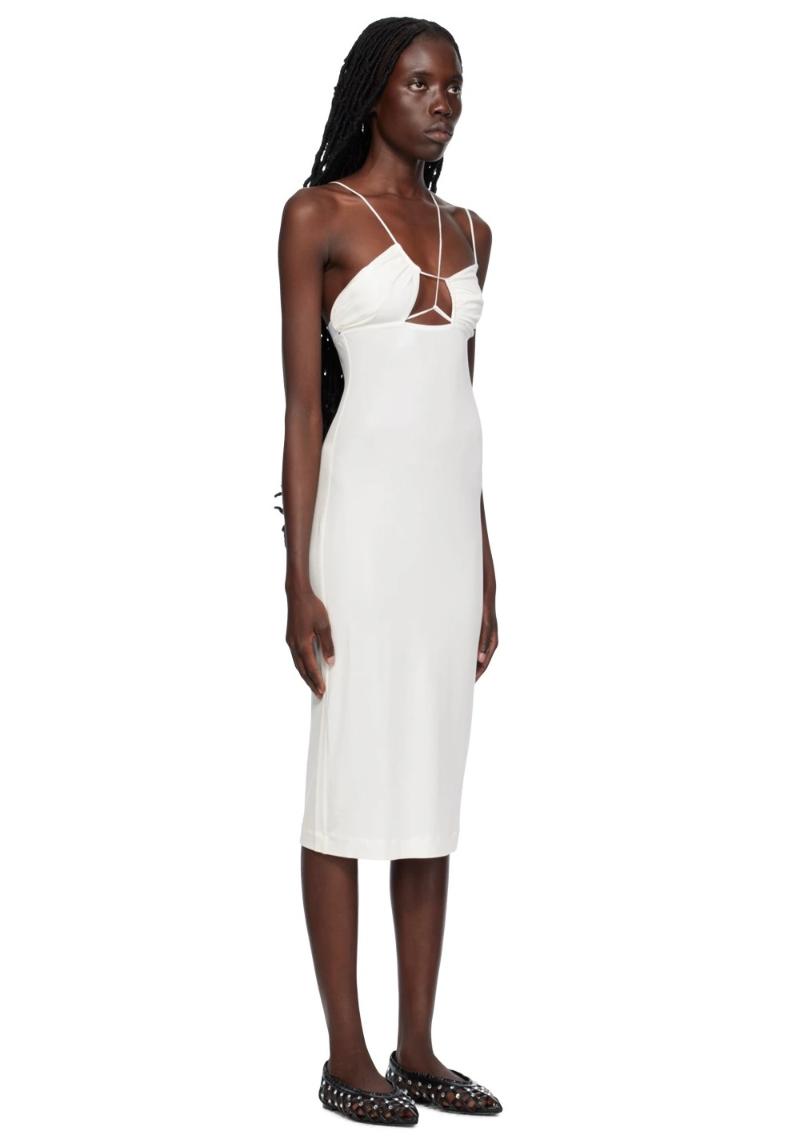 Nensi Dojaka White Asymmetrical Midi Dress  SSENSE