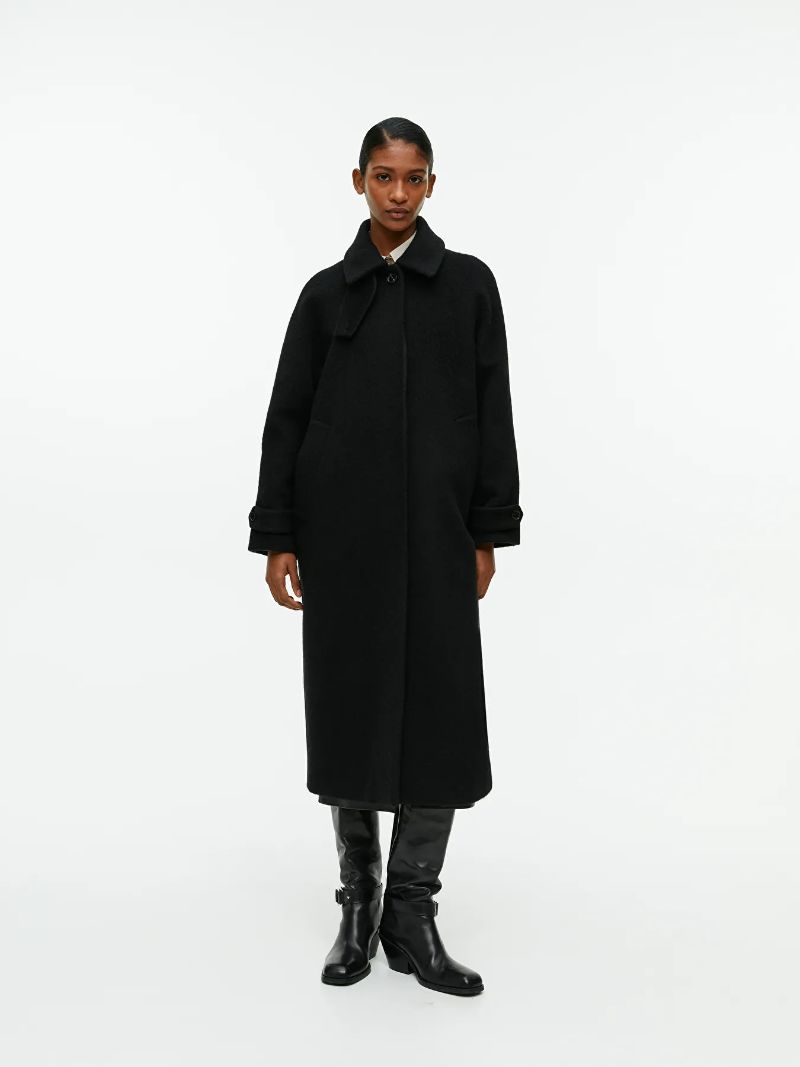 Oversized Wool Coat - Black - ARKET GB
