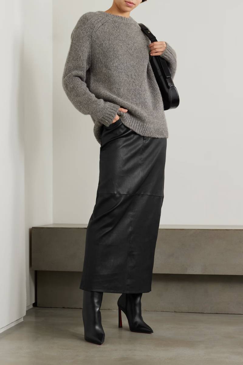 SPRWMN Paneled leather maxi skirt  NET-A-PORTER
