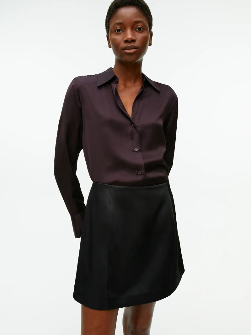 Satin Mini Skirt - Black - ARKET GB