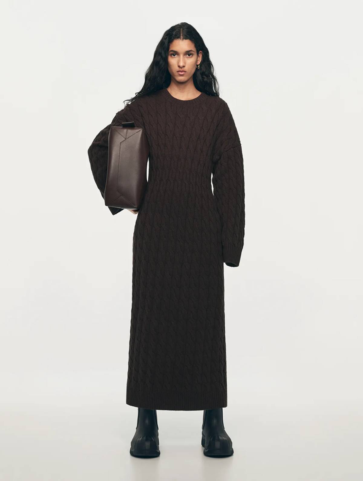 Cable-Knit Wool Dress, adidas adiFOM Superstar Boots