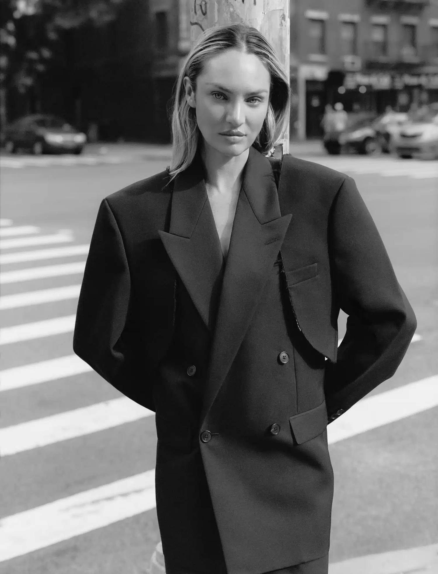 Candice Swanepoel in The Row Black Coat by Heather Hazzan for Puss Puss Magazine Fall-Winter 2023