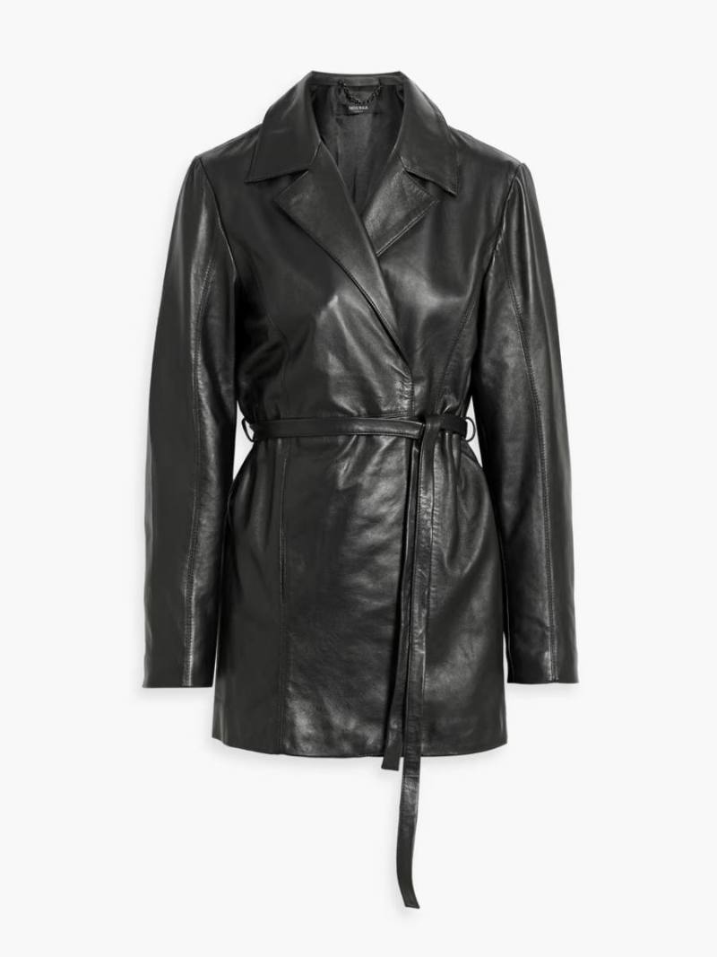 MUUBAA Belted leather jacket  THE OUTNET
