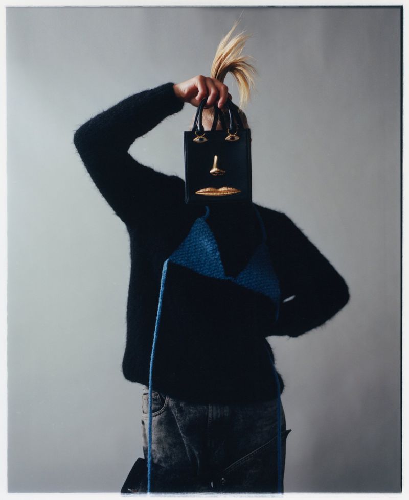 Michelle Laff in Botter Bikini Knit Sweater by Estelle Hanania for SZ Magazin November 2023