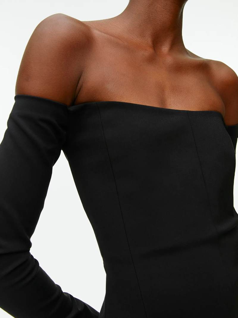 Off-Shoulder Mini Dress - Black - ARKET GB