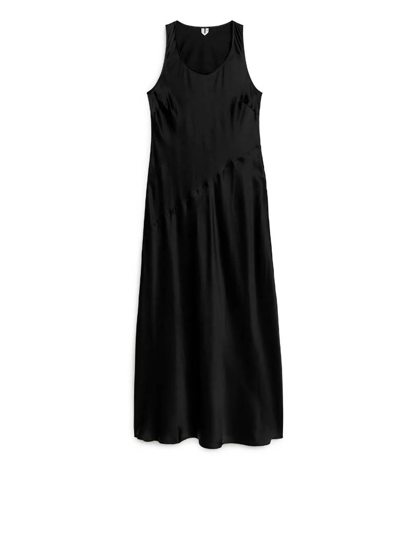 Silk Slip Dress - Black - ARKET