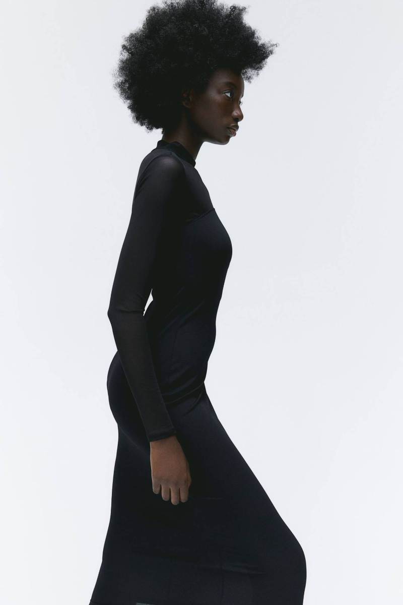 Stand-up Collar Dress - Black - Ladies  H&M US