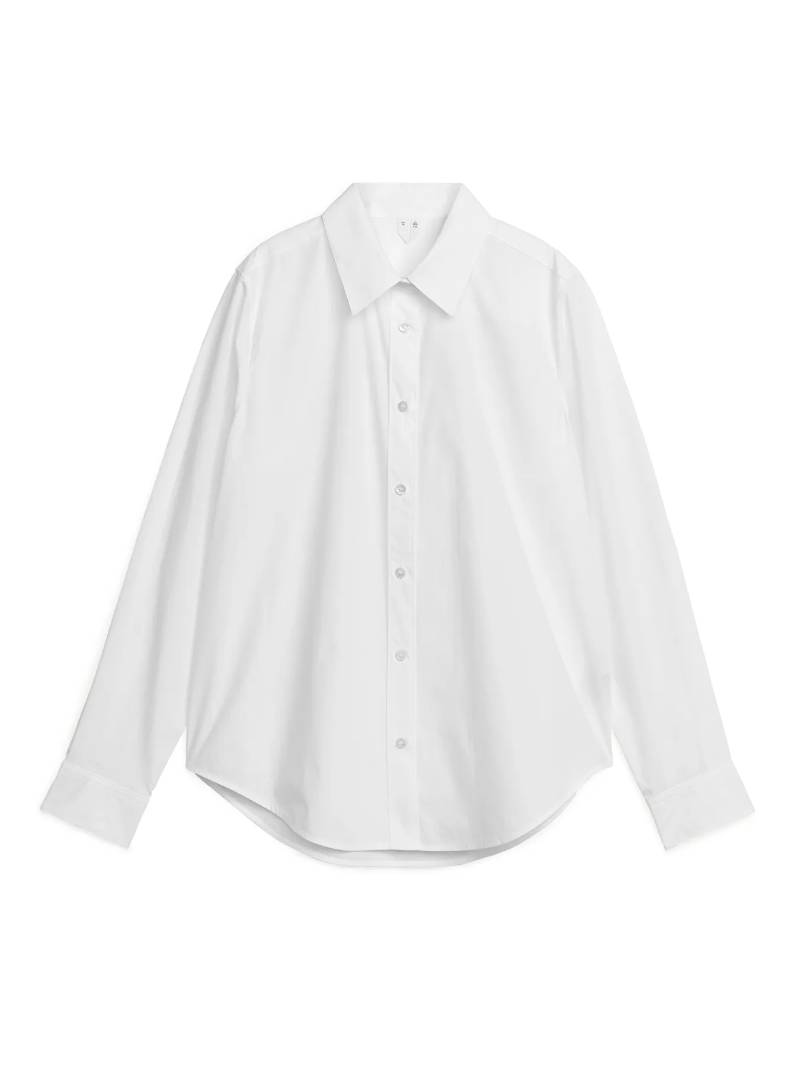 Straight Cut Poplin Shirt - White - ARKET