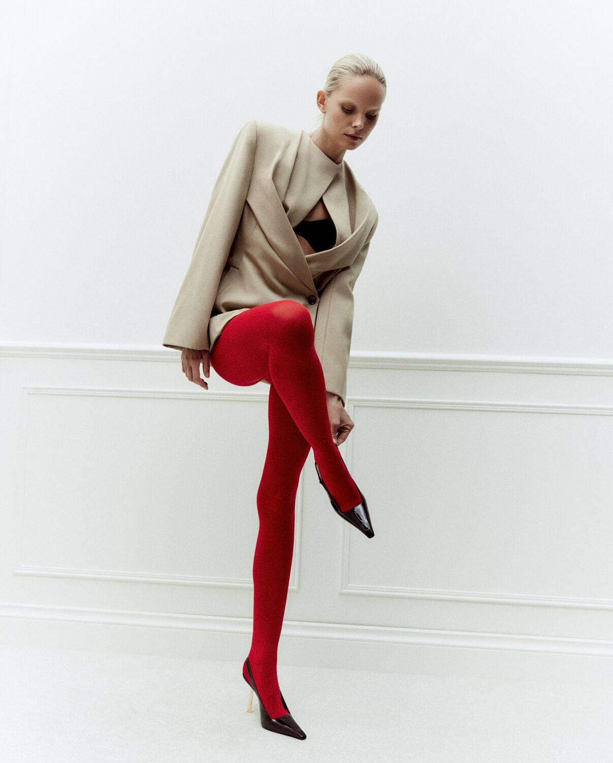 Calzedonia Red Tights Fashion Editorials