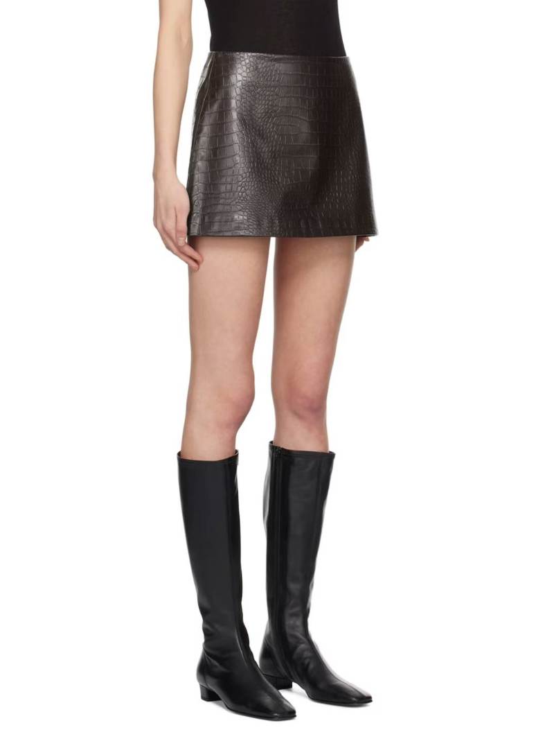Brown Mary Faux-Leather Miniskirt  SSENSE