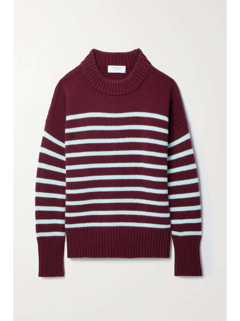 LA LIGNE Plum Marin striped wool and cashmere-blend sweater  NET-A-PORTER