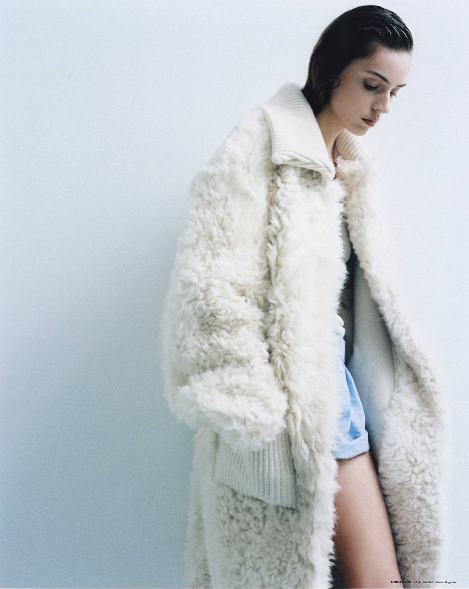 Martina Bergamini by Maxime Froge for Models com Loulou Studio Faux Shearling Coat