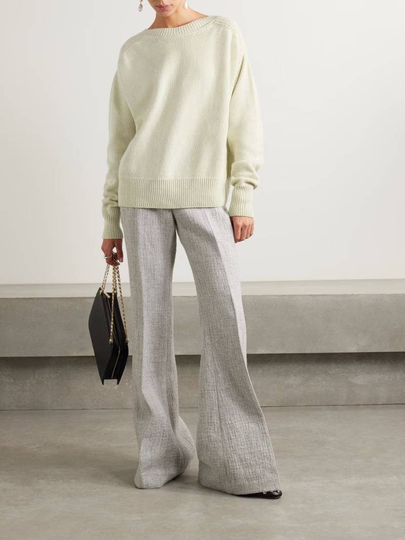 SASUPHI Pastel Yellow Cutout cashmere sweater  NET-A-PORTER