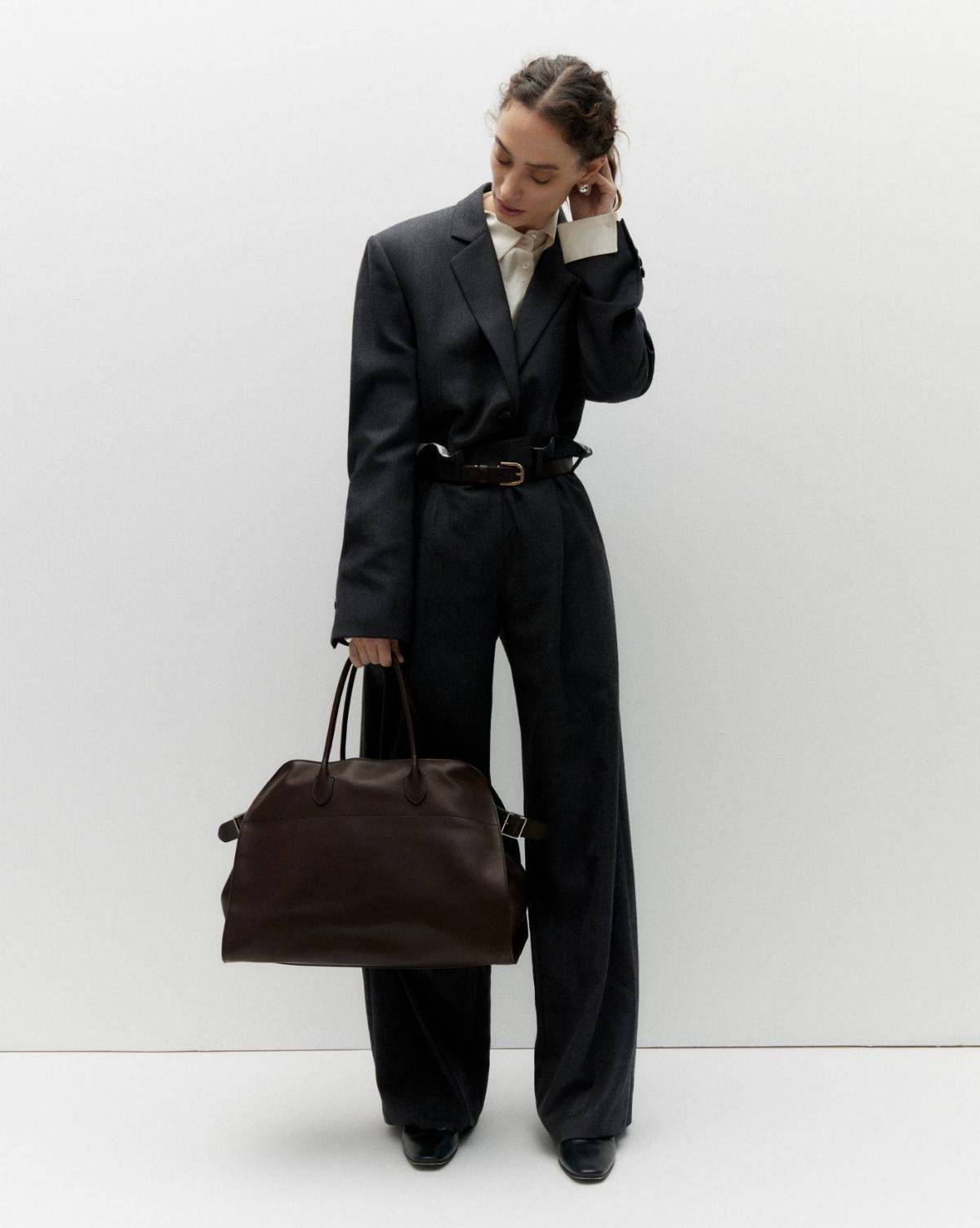 Sophie Koella in The Row Suit by Georgia Devey Smith for MATCHES Spring-Summer 2024 Campaign