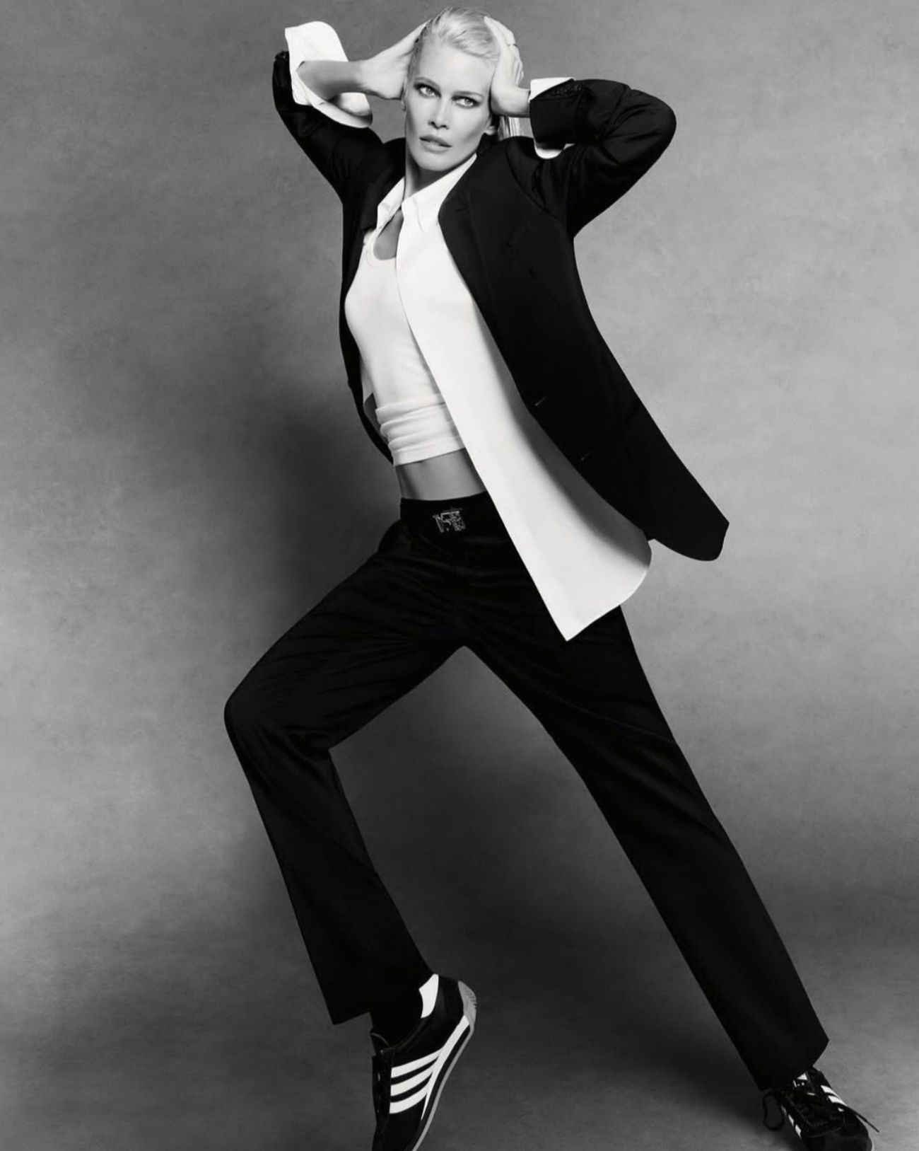 Claudia Schiffer in Giorgio Armani by Luigi and Iango for Vogue Germany March 2024