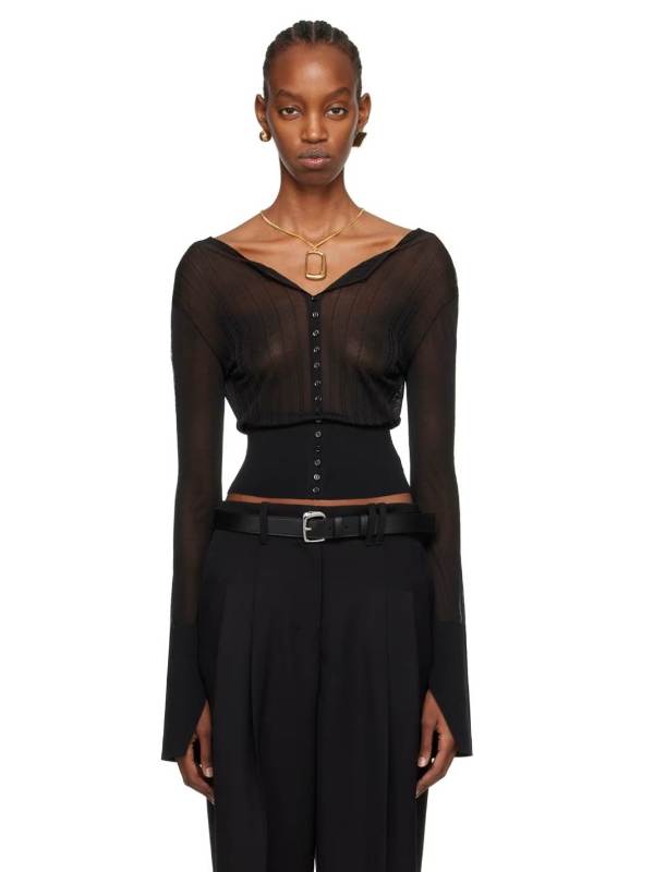 JACQUEMUS: Black Les Sculptures 'Le cardigan Joya' Cardigan | SSENSE Minimal Fashion, Spring Wardrobe, What to Wear