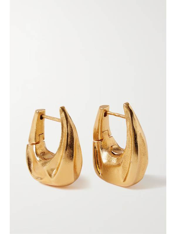 KHAITE Olivia small gold-tone hoop earrings  NET-A-PORTER