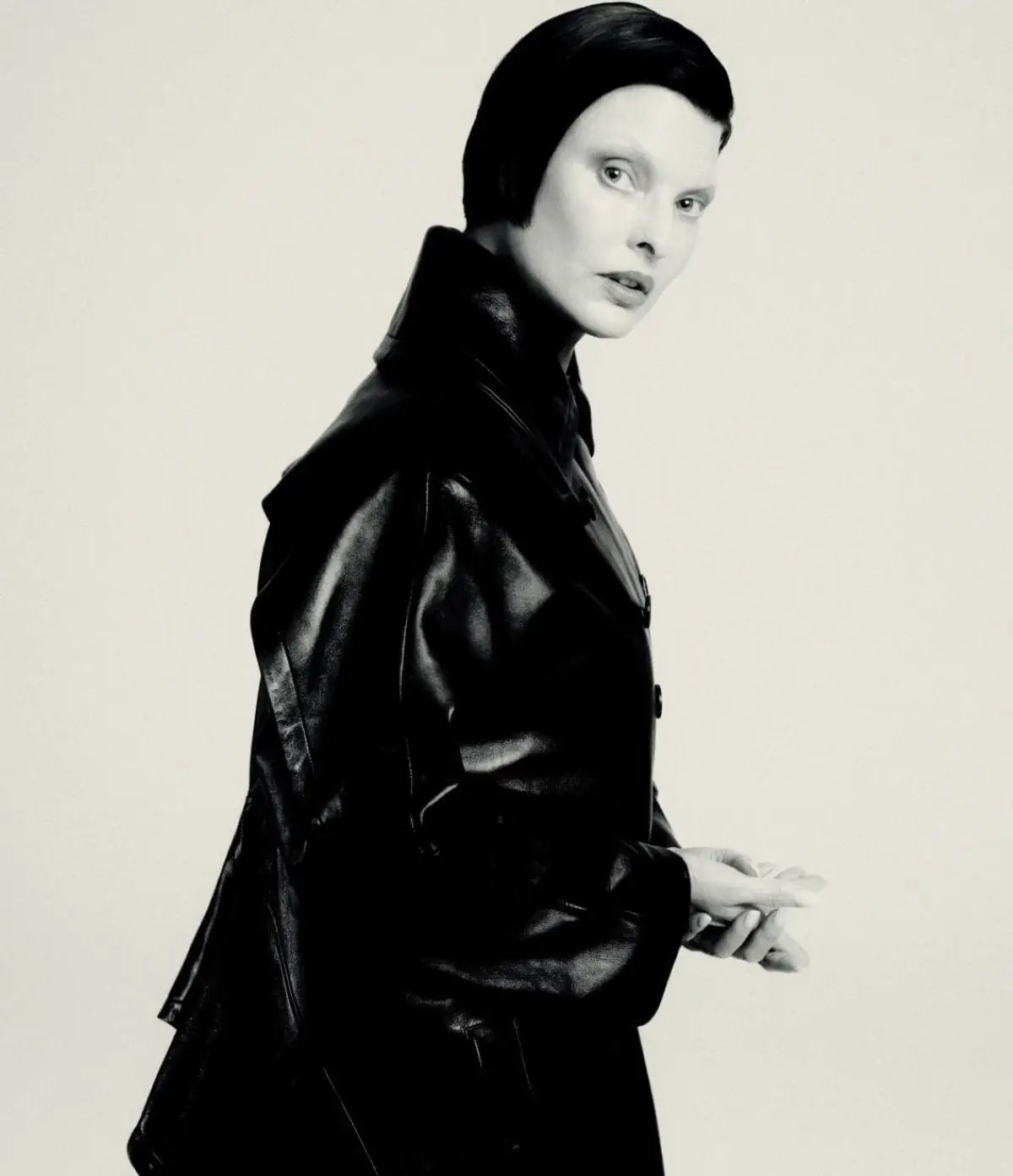 Alaia Black Leather coat Minimalist Fashion Editorials