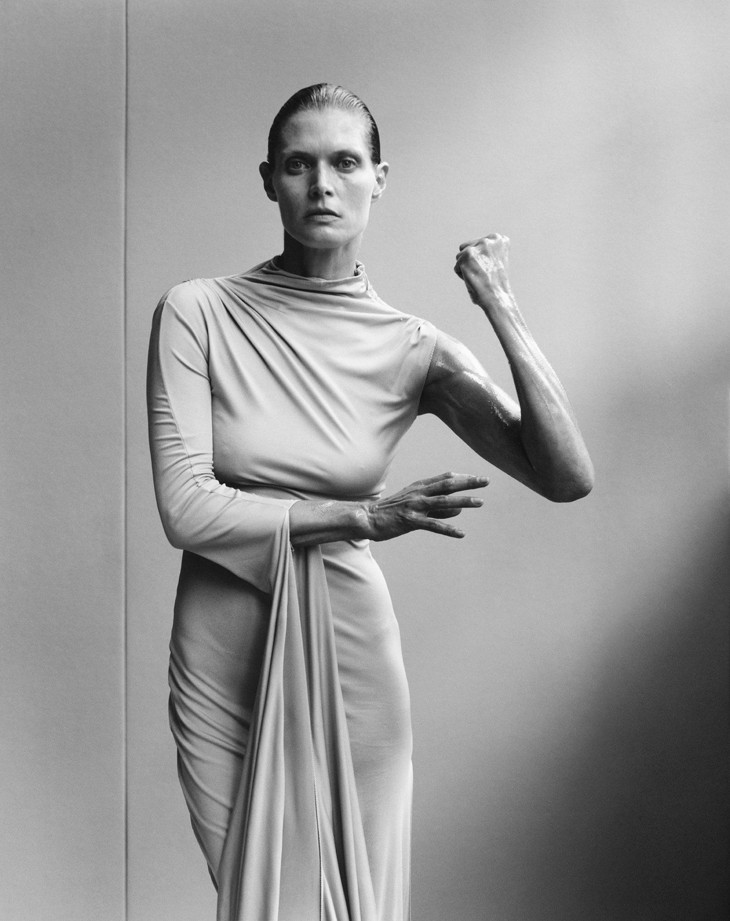 Malgosia Bela in Fendi Couture dress by Jamie Hawkesworth for W Magazine Winter 2023