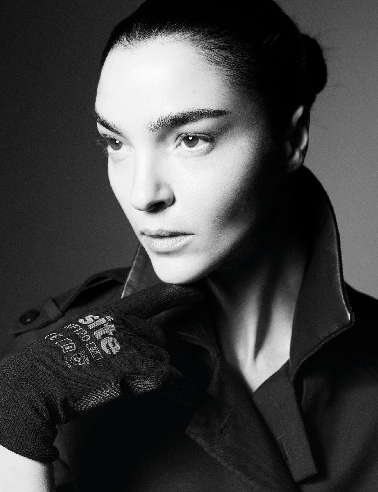 Mariacarla Boscono in Hermes Black Coat by Karim Sadli & Brian Molloy for W Magazine Spring 2024