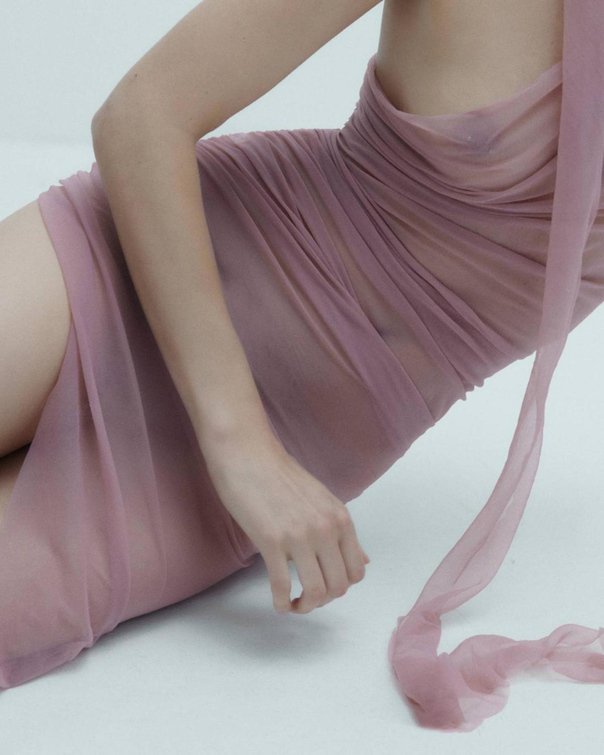 Ludovic de Saint Sernin Pink Sheer Dress