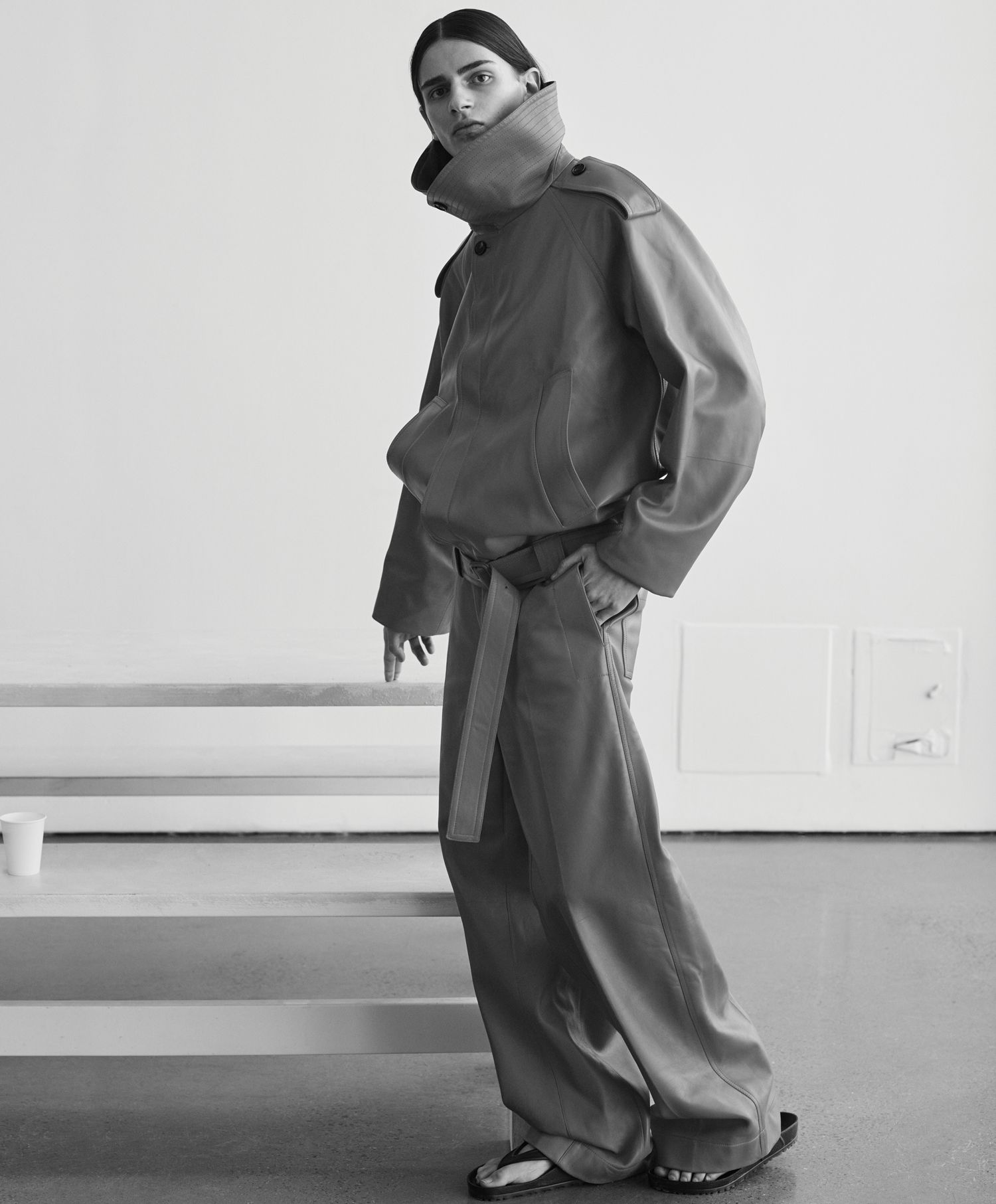 Ethan Charalambides in Bottega Veneta by Bruno Staub for WSJ Magazine Spring 2024 Men's Fashion Issue, styled by Jason Rider