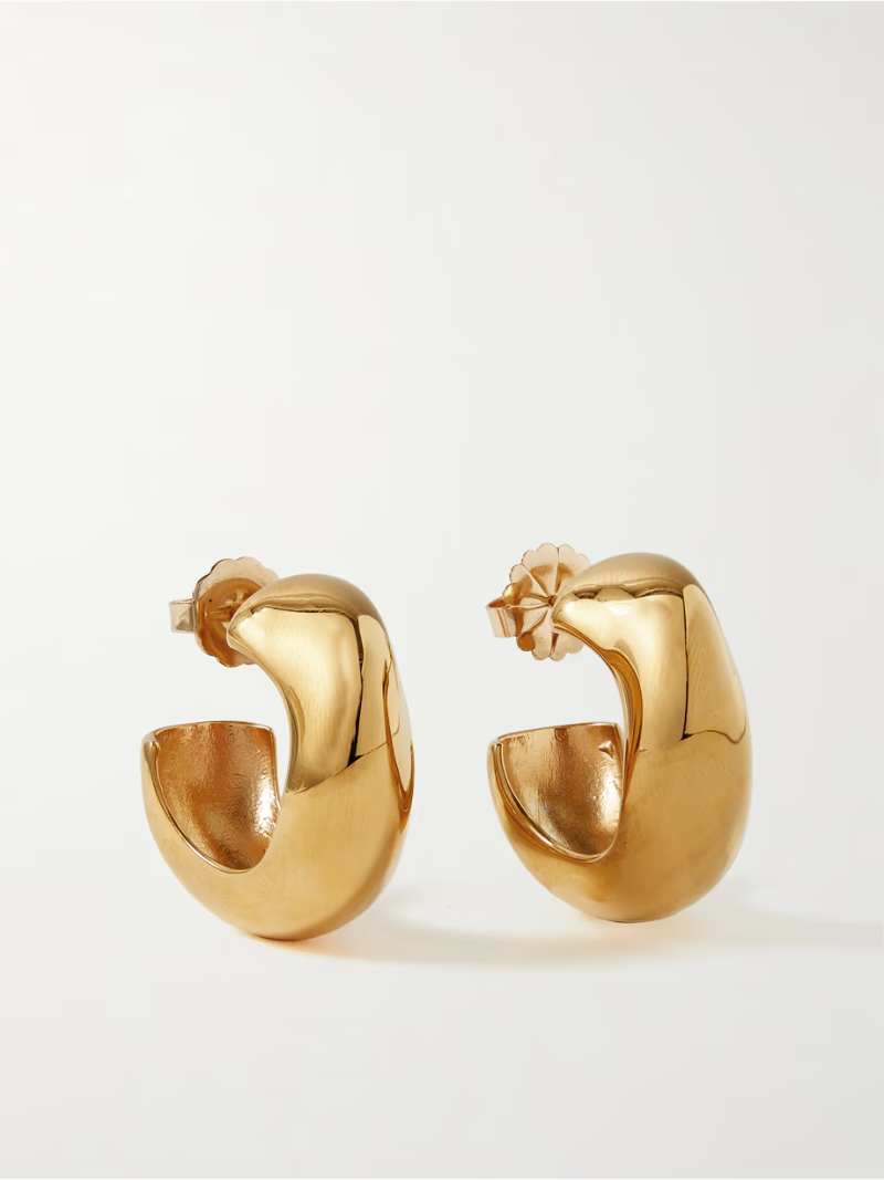 AGMES Celia medium gold-plated hoop earrings  NET-A-PORTER