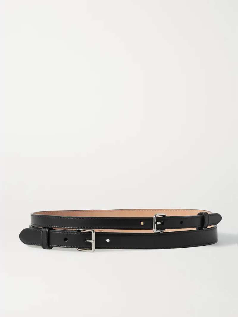 ALEXANDER MCQUEEN Double-strap leather waist belt  NET-A-PORTER