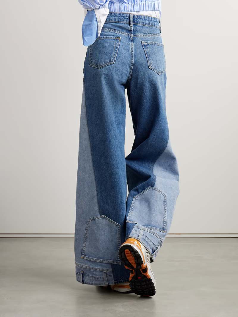 BETTTER + NET SUSTAIN two-tone high-rise wide-leg jeans  NET-A-PORTER