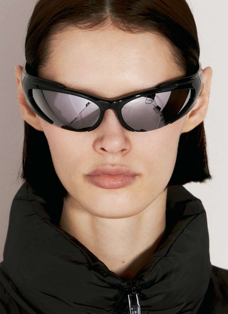 Balenciaga Women's Reverse Xpander Rectangle Sunglasses in Black  LN-CC