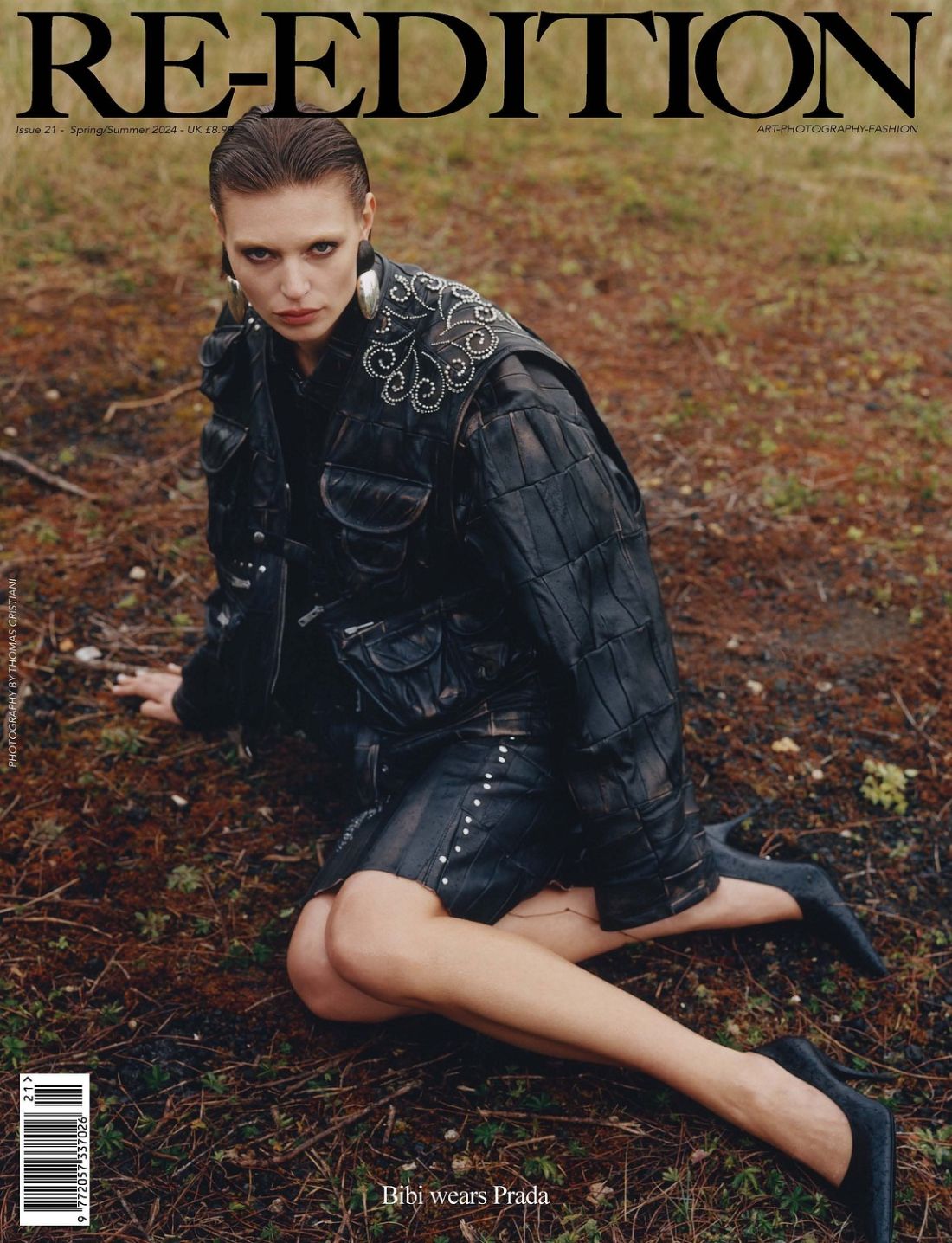 Bibi Breslin Covers Re-Edition Magazine Spring-Summer 2024 wearing Prada Black Leather 