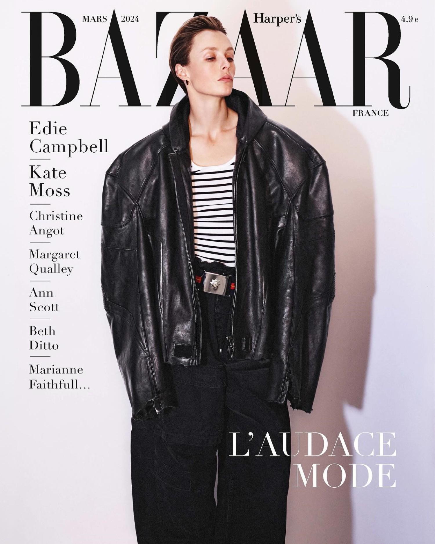 Edie Campbell Covers Harper's Bazaar France March 2024