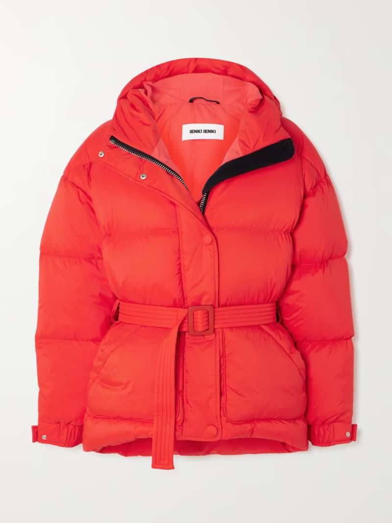 IENKI IENKI Red Michlin hooded belted quilted shell down jacket NET-A-PORTER