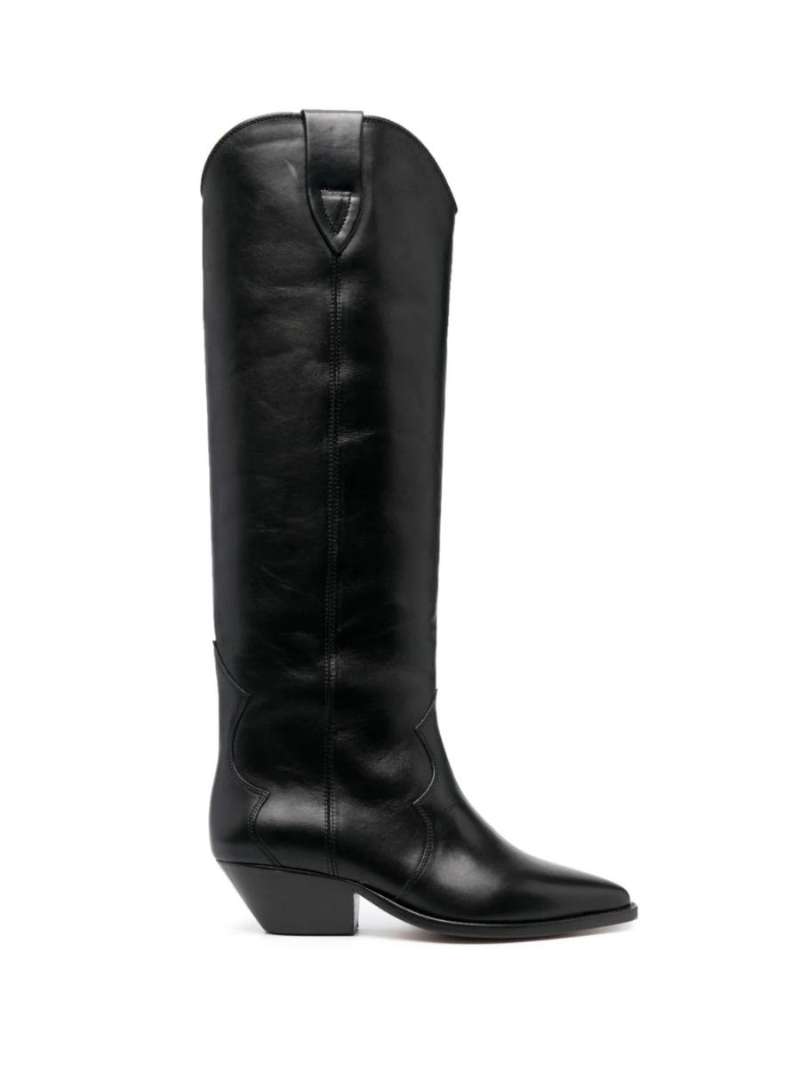 ISABEL MARANT Denvee 40mm Leather knee-high Boots - Farfetch