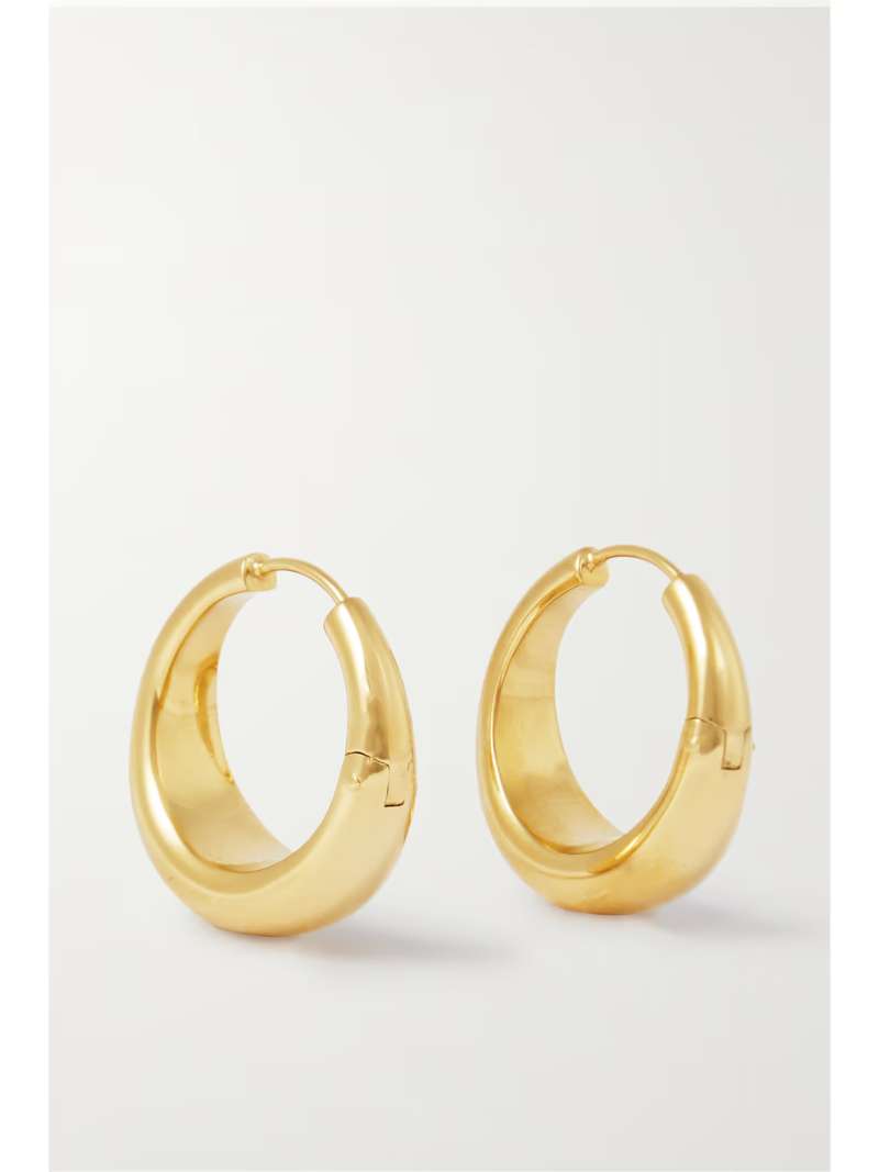 LIÉ STUDIO The Andrea gold-plated hoop earrings  NET-A-PORTER