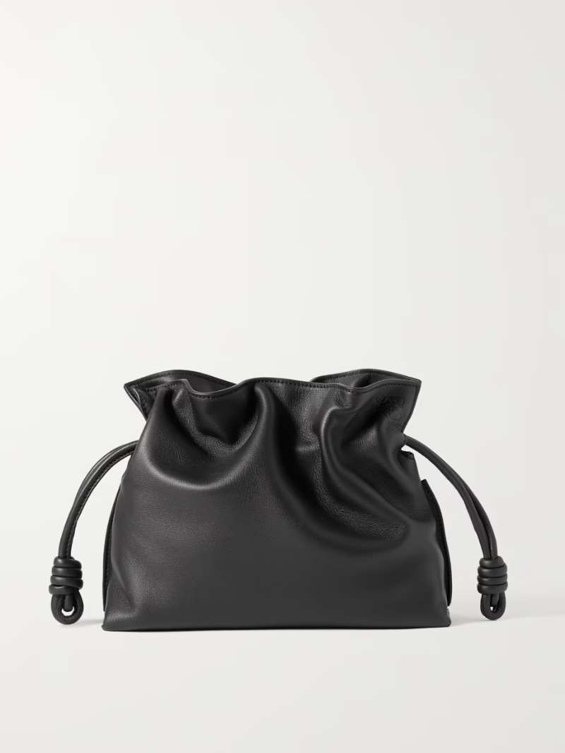 Black Flamenco mini leather clutch LOEWE NET-A-PORTER
