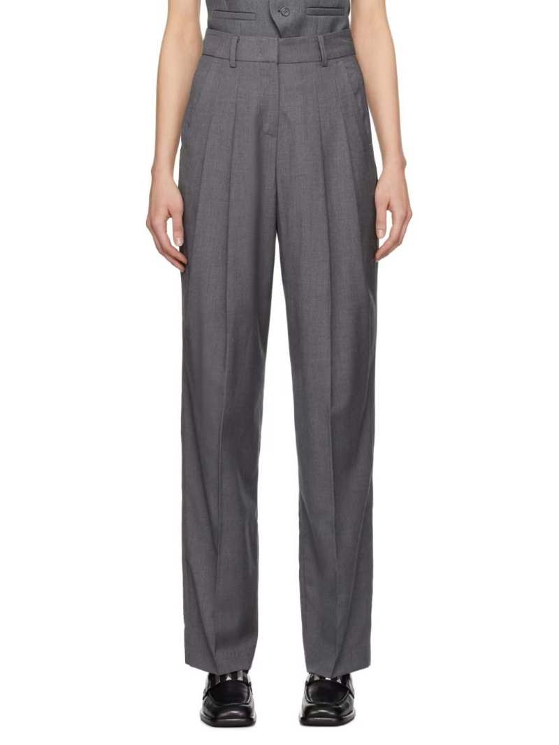 Gray Gelso Trousers by The Frankie Shop on Sale