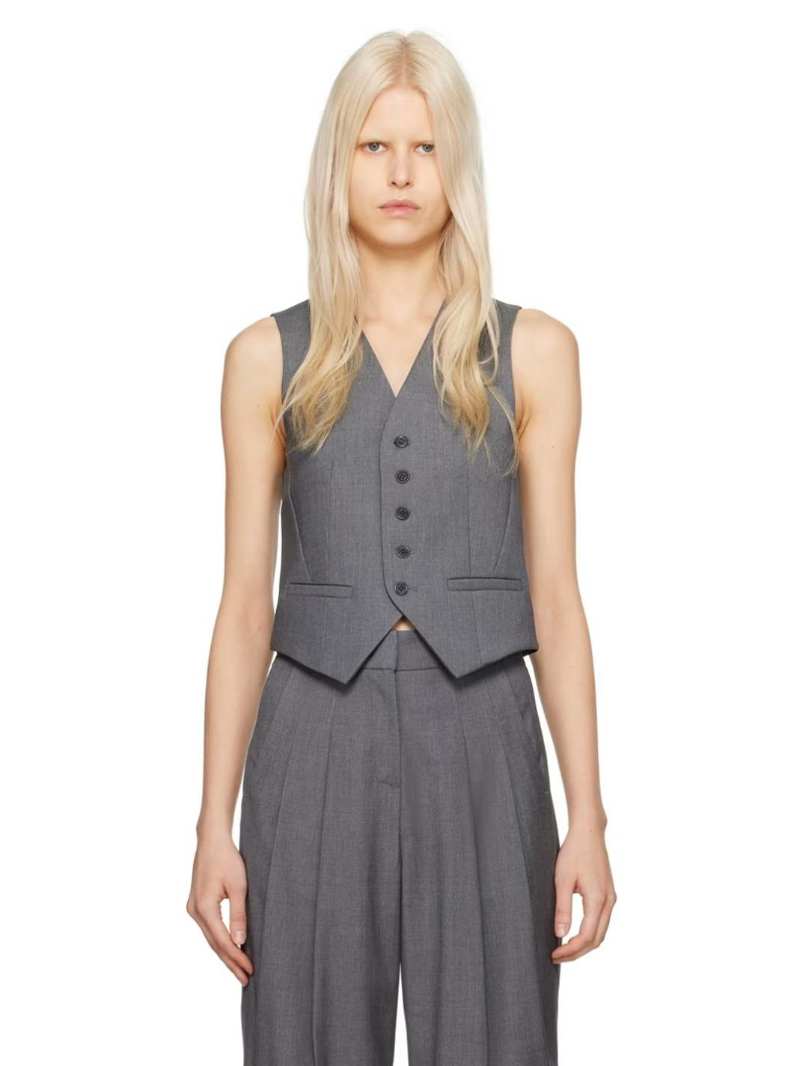 Gray Gelso Vest by The Frankie Shop on Sale