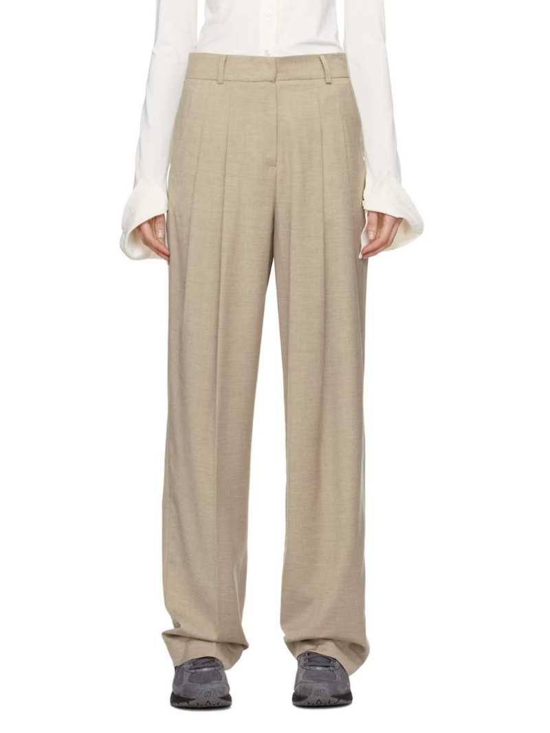The Frankie Shop Taupe Gelso Trousers  SSENSE
