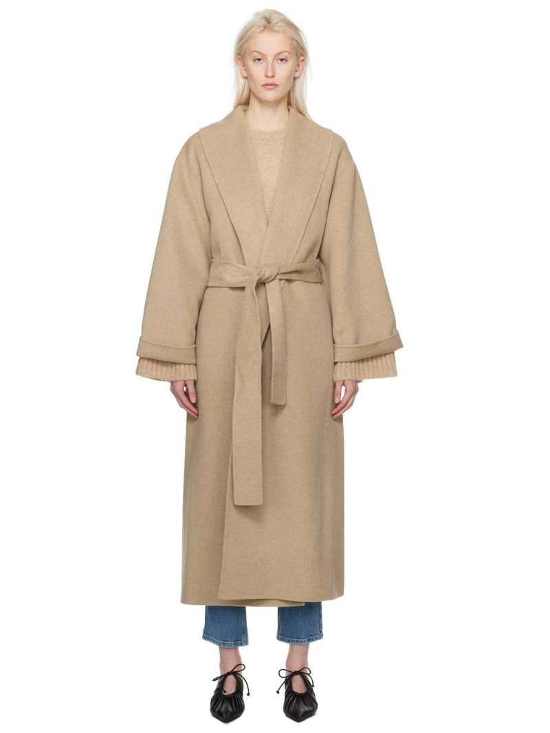 by Malene Birger Taupe Trullem Coat  SSENSE